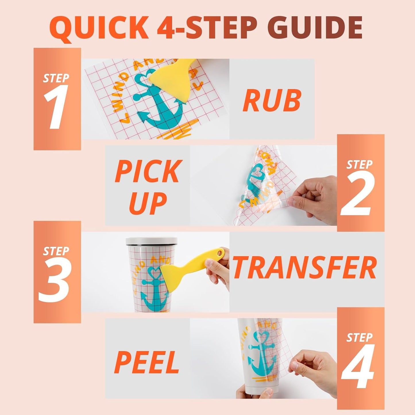 Transfer Tape for Vinyl - 12" X 30 Feet Clear W/Red Alignment Grid Medium Tack Vinyl Transfer Tape Perfect for Cameo Self Adhesive Vinyl for Signs Stickers Decals Walls Doors & Window