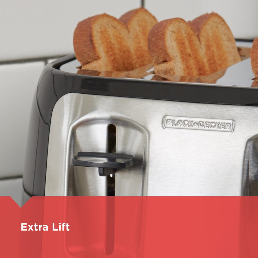 4-Slice Toaster with Extra-Wide Slots, Black/Silver, TR1478BD