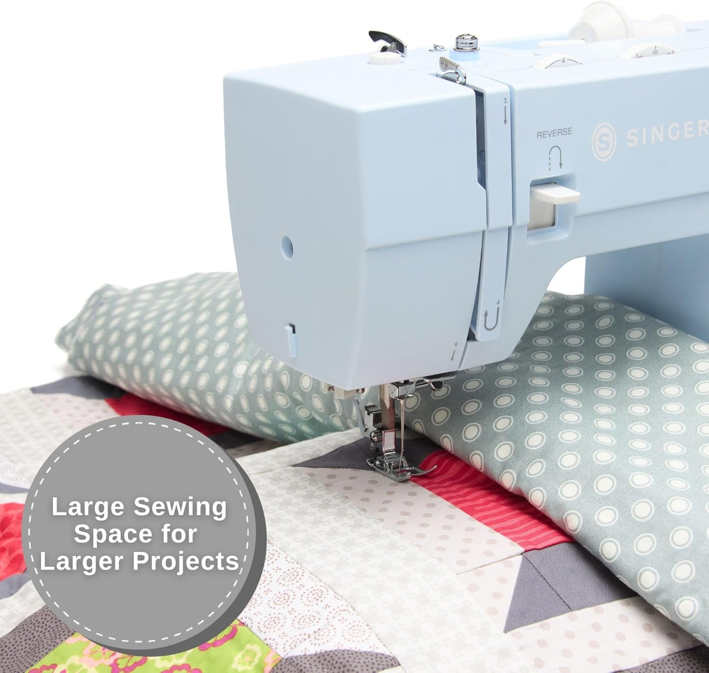 SINGER Heavy Duty 4423 Meltwater Blue High Speed Sewing Machine with Accessory Kit | Strong Motor with Enhanced Piercing Power, 97 Stitch Applications, Full Metal Frame, 1-Step Buttonhole & LED Light