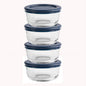 Glass Food Storage Containers with Lids, 1 Cup Round, Set of 4