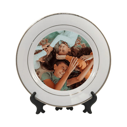 HPN Sublicraft 8" Sublimation Ceramic Plate with Gold Trim - 36 per Case