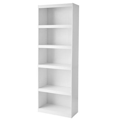 Framed 5-Shelf Bookcase, White