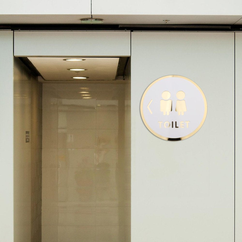 Toilet Door Sign Bathroom Sign Acrylic Pictogram Toilet Symbol Bathroom Door Signage Restroom Sign for Commercial Public Place Store Mall Style C