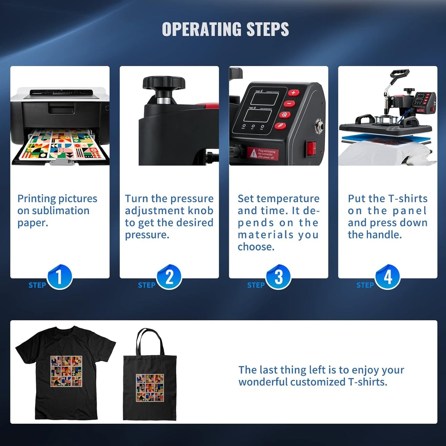 Heat Press 15X12 Inch Heat Press Machine 5 in 1 Digital Multifunctional Sublimation T-Shirt Heat Press Machine for T Shirts Hat Mug Cap Plate