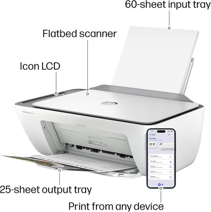 HP Deskjet 2855E Wireless All-In-One Color Inkjet Printer, Scanner, Copier, Best-For-Home, 3 Month Instant Ink Trial Included. This Printer Is Only 2.4 Ghz Capable. (588S5A)