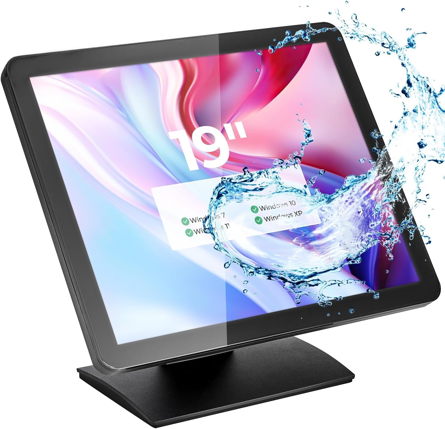 MUNBYN 19-Inch Pos-Touchscreen-Monitor, LED Backlit Multi-Touch-Screen-Monitor, HDMI/VGA Capacitive Display, True Flat Seamless Design for Retail, Restaurant, Bar, Gym, 2Y Protection