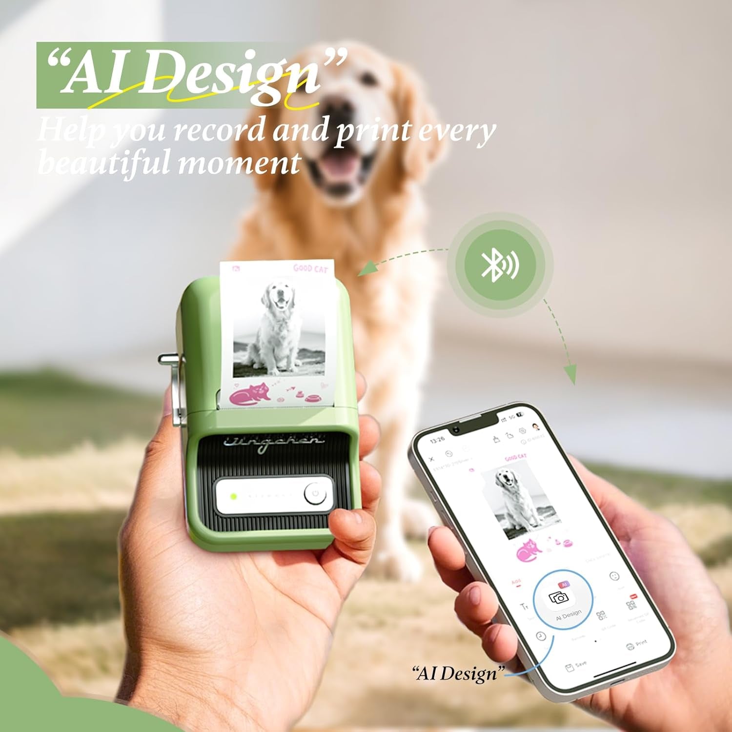 NIIMBOT Photo Papers Only Compatible with Pro Series Label Makers, Cute Cat Stickers for Kids, Beauty Memories (2.1''X3.4''-54X86Mm)