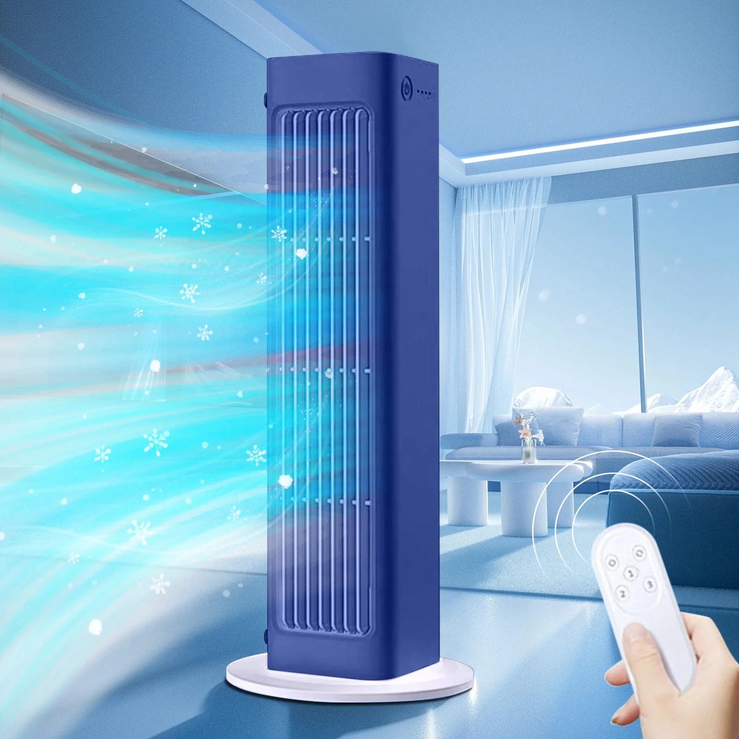 No‑Drill Wall AC Unit Fan, Portable Wireless Air Conditioner Fan, Rechargeable Charging Air Conditioner Fan, 10S Instant Cooling & 3‑Speed for Camping, Kitchen (White)