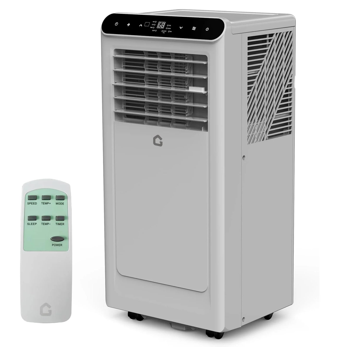 8,000 BTU Portable Air Conditioner, 4-In-1 Portable AC Units for Rooms with Fan, Dehumidifier, Cools up to 350 Sq.Ft. Room Air Conditioner, Remote, Auto Swing, Quite Opration, Timer, Grey