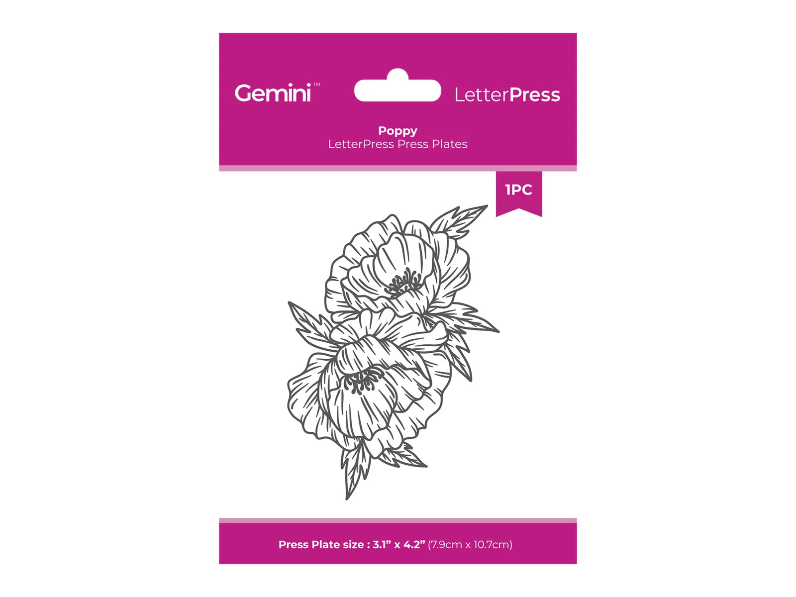 Gemini - Letterpress Press Plate - Poppy