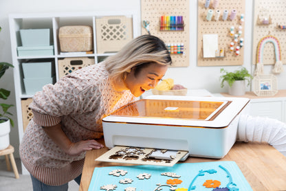 Aura 3D Printer Craft Laser Engraver and Cutter Machine, Compatible with Mac & PC, Works with Wood, Acrylic, Metal, Leather