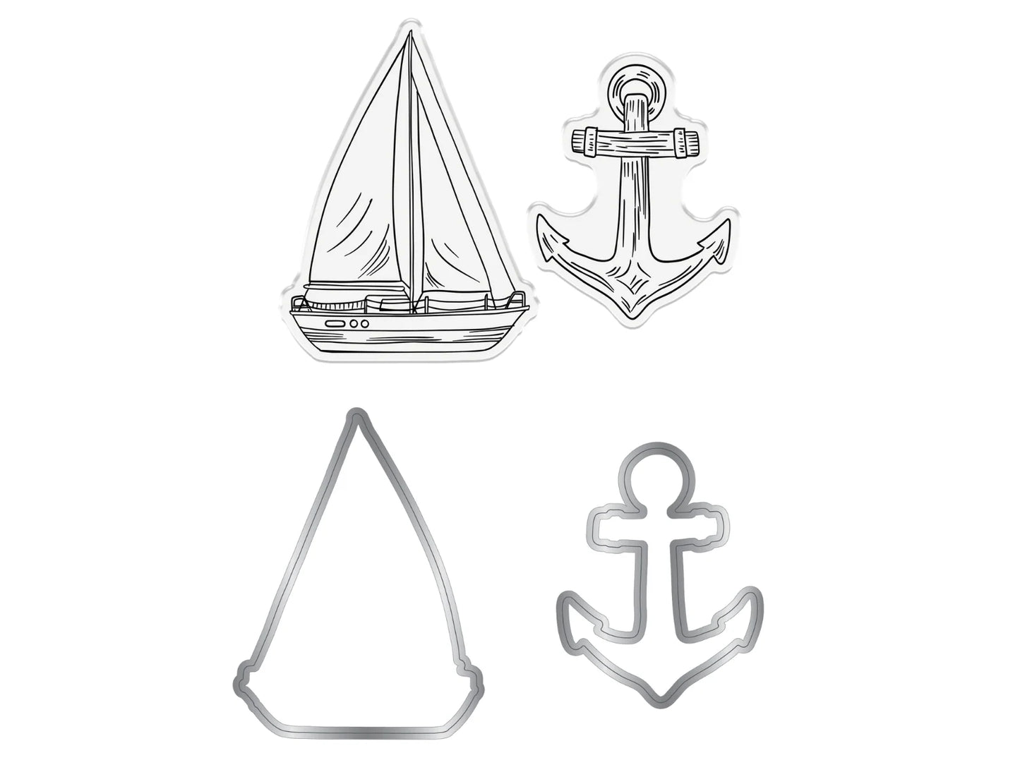Crafter'S Companion Coastal Collection Stamp & Die - Out at Sea