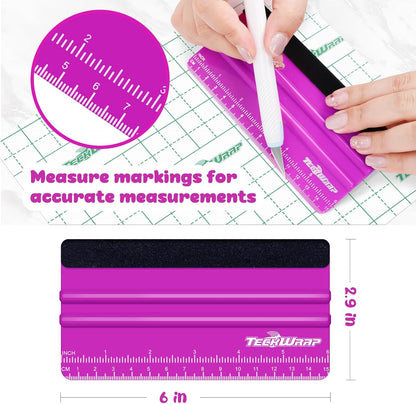 Professional Squeegee Tool for Vinyl Decals, Inkjet Vinyl Sticker Paper,And Wallpaper - 6"X2.9", Scratch-Free Application (Pitaya)