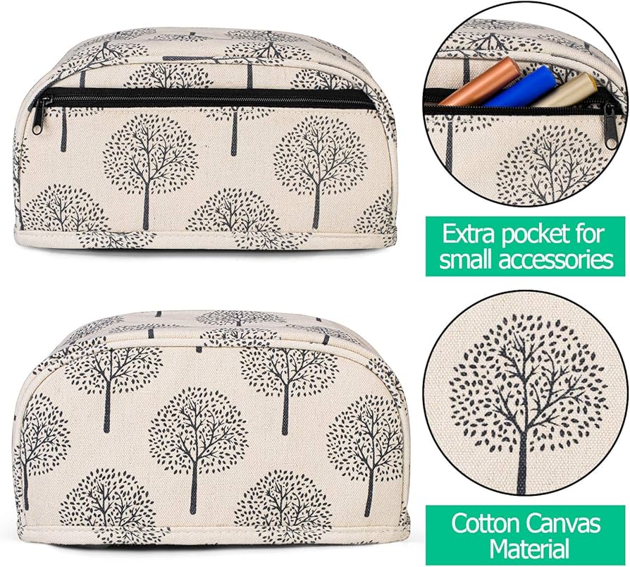 Yarwo Dust Cover Compatible with Cricut Joy, Heavy Duty Canvas Cover with Zipper Pocket and Wipe Clean Liner