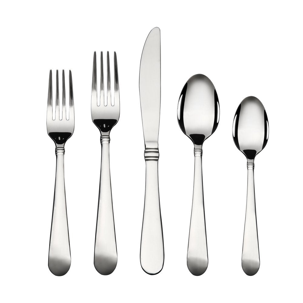 Camfield 20 Piece Stainless Steel Flatware Set, Silver Tableware Service for 4