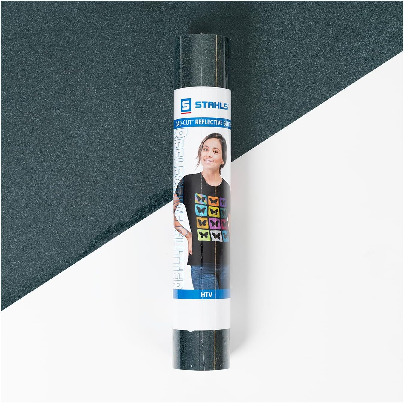 Stahls’ Sparkling Reflective Special Effect HTV – Cad-Cut Reflective Glitter Heat Transfer Vinyl - 12” X 3Ft - Great for Cotton, Polyester, & Blends – Lab-Tested for 50+ Washes – Navy