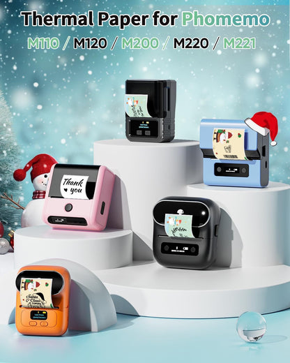 Phomemo M110 Lables, for Phomemo M110/M100/M250/M220/M108/M120 Label Maker with Festival Atmosphere Image, 1.57"*2.95"(40 X 75Mm), Self Adhesive Festival Thermal Sticker Labels,3Roll
