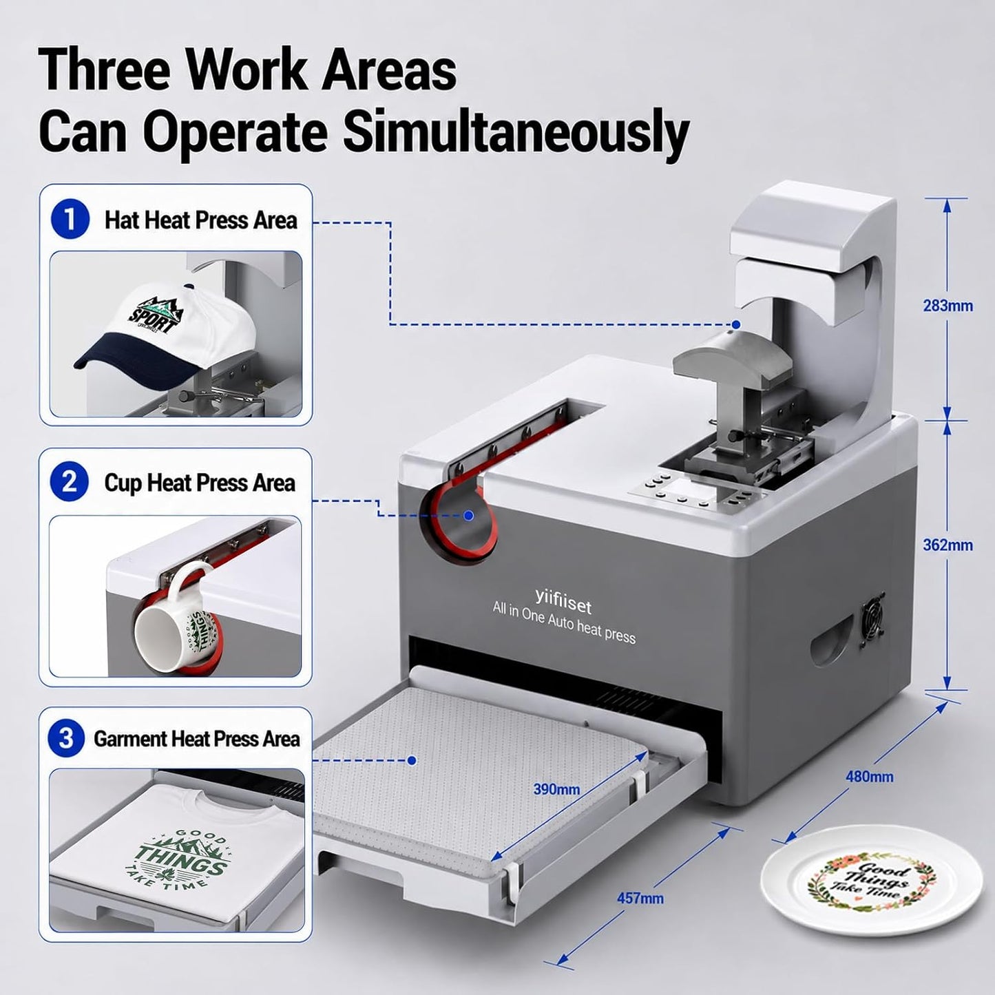 Automatic Heat Press Machine 15X15, Commercial Heat Transfer Press for T-Shirts, Tumblers, Hats & Mugs, Digital Temperature Control for DTF, HTV Vinyl & Sublimation Printing.