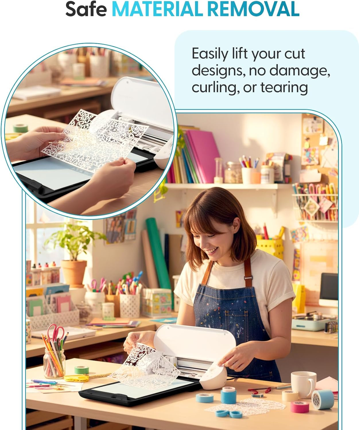 Silhouette Electrostatic Cutting Mat for Use with Cameo 5 and Cameo 5 plus Models - 12 X 12 (Matte Black)