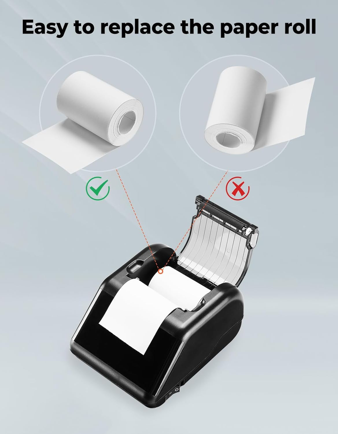 MUNBYN P01 Thermal Printer for IMC01, IMC08, IMC09 Money Counter Machine Mixed Denomination, External Display+Printer in One, Connects via RJ-11 Plug, Receipt Printer Suitable for 58 Mm Thermal Paper