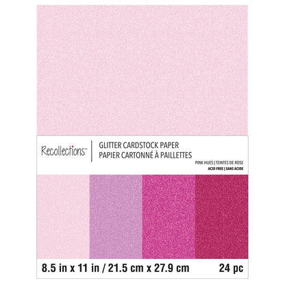 Pink Hues Glitter 8.5" X 11" Cardstock Paper by ™, 24 Sheets