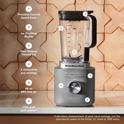 68 Oz Pure Power Blender, 1700 Watt Peak Power*, Matte Charcoal Grey