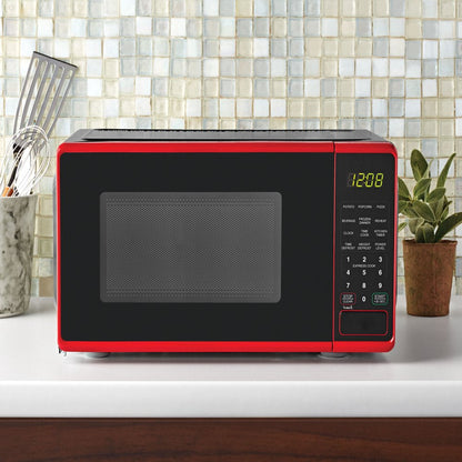 0.7 Cu. Ft. Countertop Microwave Oven, 700 Watts, Red, New