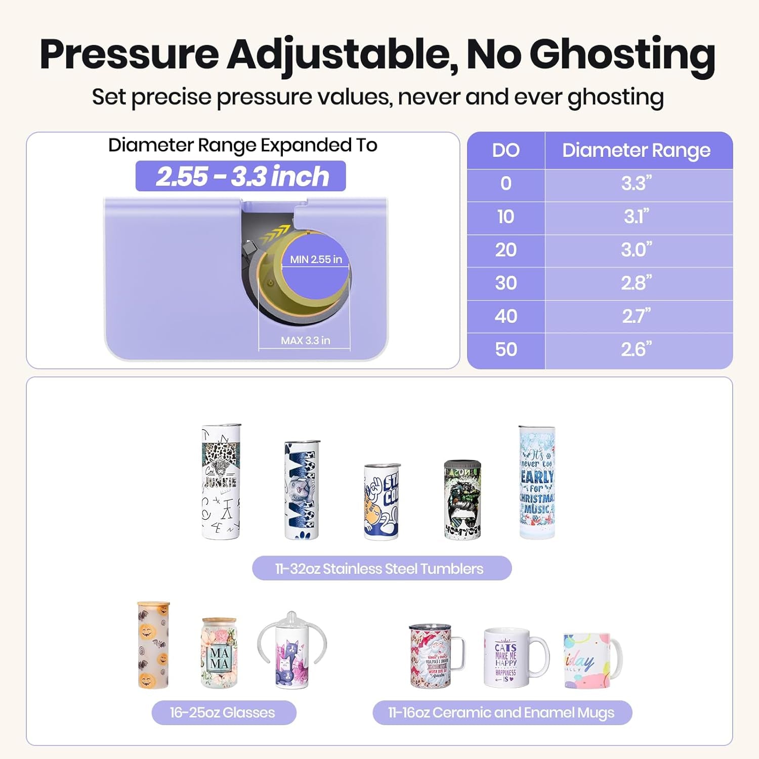 EENOUR Auto Tumbler Heat Press Machine, Automatic Rotating Tumbler Press, Pressure Setting Mug Press for Seamless Print, Even Heating Cup Press, for 11-32Oz Sublimation Tumblers, Mugs, Glasses