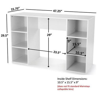 6-Cube Storage Computer Desk, White