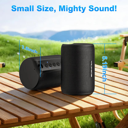 Portable Bluetooth Speaker, IPX7 Waterproof Wireless Speaker, Stocking Stuffers, Bluetooth 5.0, TWS Mini Speaker for Home/Party/Outdoor/Travel/Gifts, Black