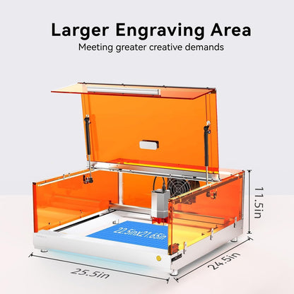 TOOCAA 40W Laser Engraver and Cutter Machine with 5 in 1 Rotary Roller Set,Smart Camera,Air Assist,Honeycomb Panel, 22" X 22" Bed Size Enclosed Laser Engraver Cutting Machine for Tumblers Wood Metal