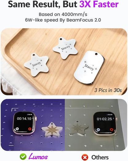 Lumos Dual (3W IR+10W Diode) Laser Engraver, with Handheld Protective Cone, 20.5” Extension, Rotary Pro, Fume Extractor, 4000Mm/S Speed, for DIY Tumbler Jewelry, Colorful Metal, Craft Fair