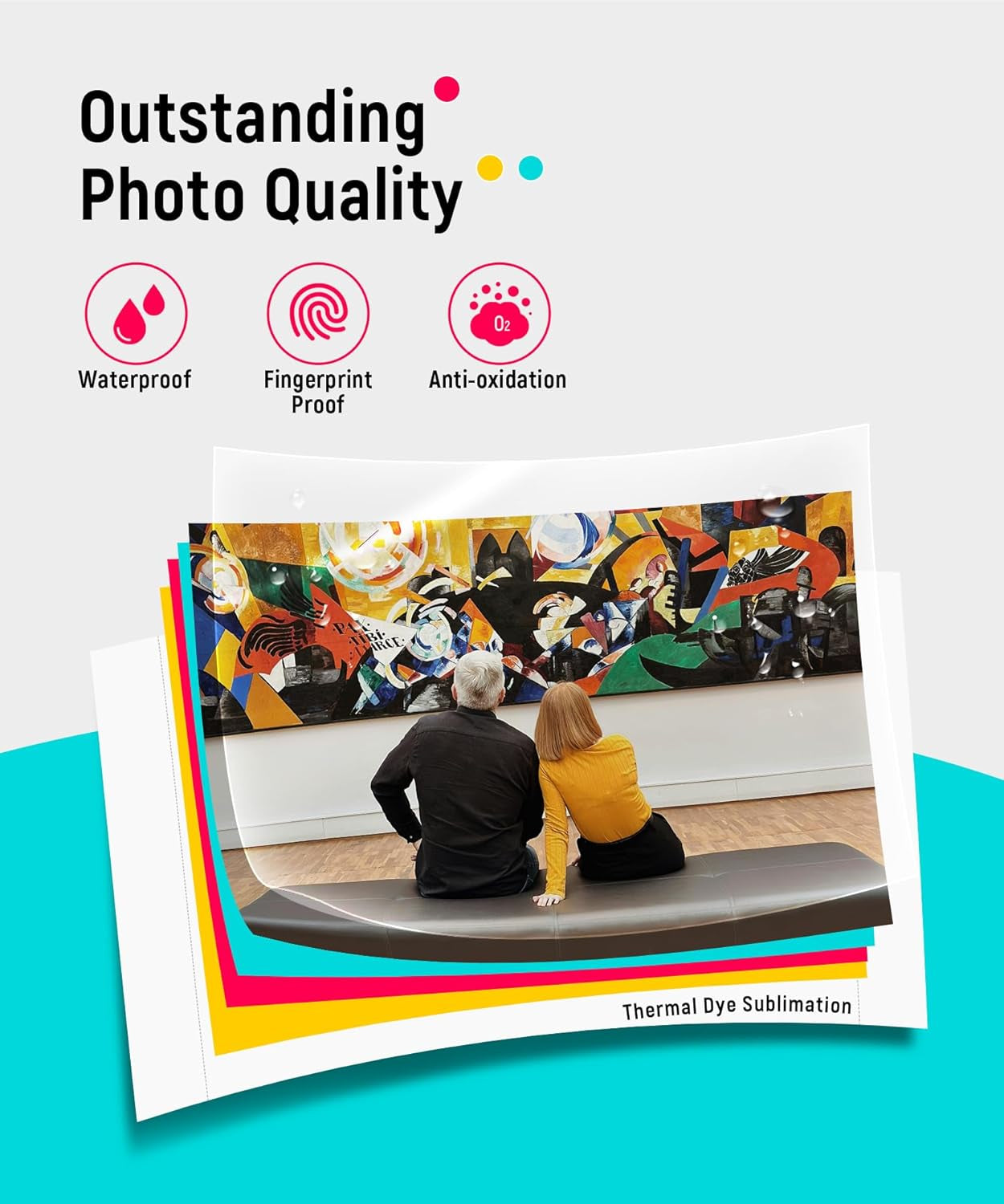 Liene M100 4X6'' Photo Printer, Phone Printer 100 Sheets & 3 Cartridges, Full-Color Photo, Portable Instant Photo Printer for Iphone Android, Thermal Dye Sublimation, Wi-Fi Picture Printer 100 Papers