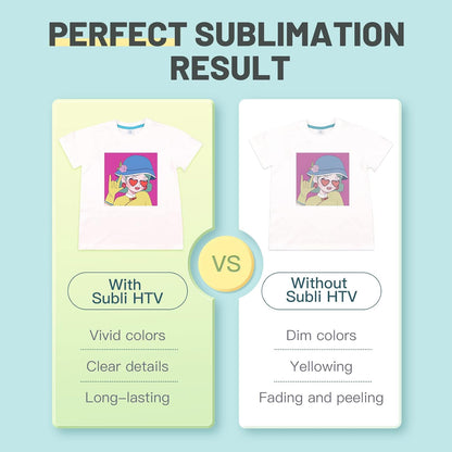 Sublimation Paper Sublimation Vinyl Set - 8.5 X 11 Inches 150 Sheets Sublimation Paper plus 20 Pack 12" X 12" Matte Sublimation Vinyl for Light-Colored Cotton Fabric