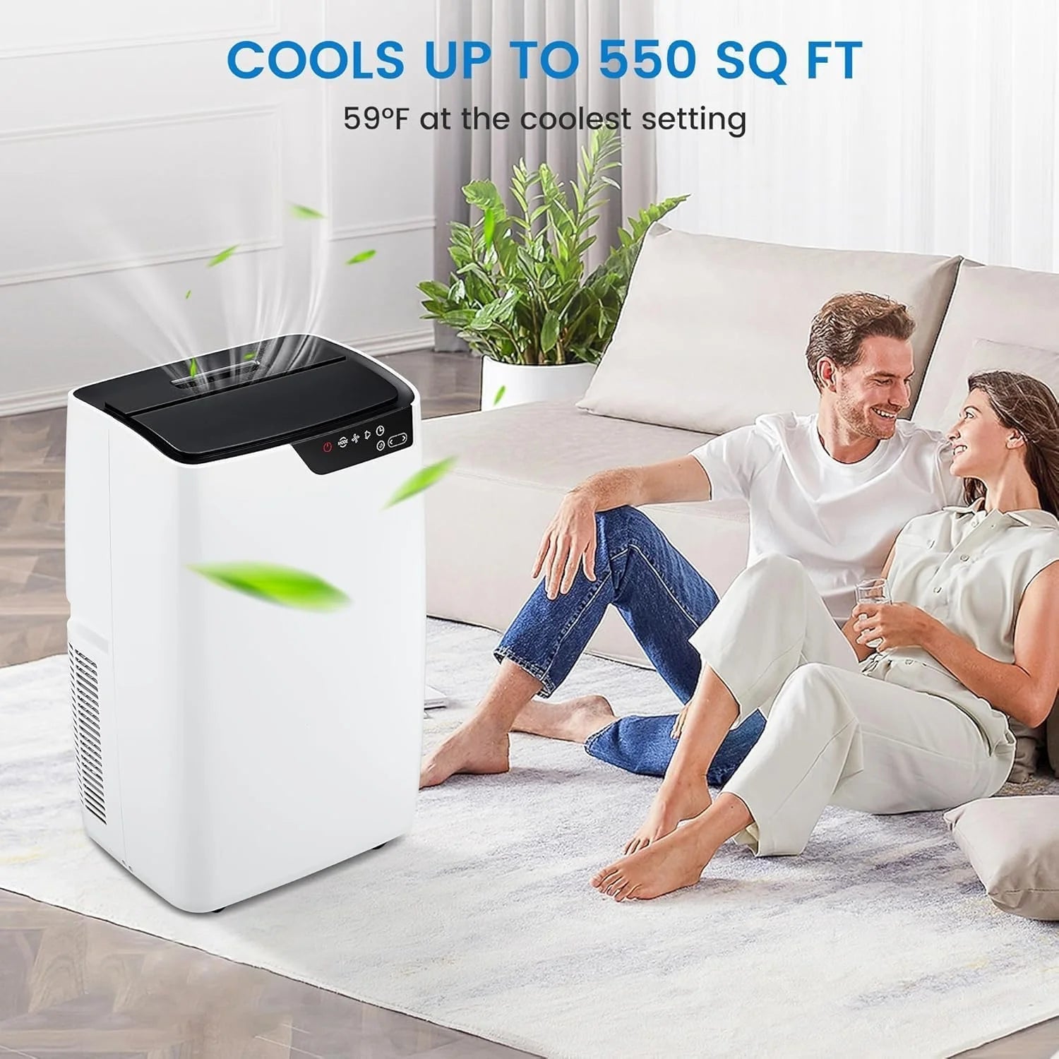 12,000 BTU Portable Air Conditioner Cools up to 750 Sq.Ft, Energy Efficient 3-In-1 Portable AC Unit with Dehumidifier and Fan, Remote Control, 24H Timer & Installation Kits for Large Room