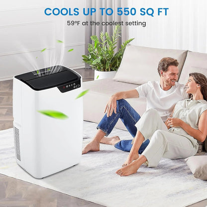 12,000 BTU Portable Air Conditioner Cools up to 750 Sq.Ft, Energy Efficient 3-In-1 Portable AC Unit with Dehumidifier and Fan, Remote Control, 24H Timer & Installation Kits for Large Room