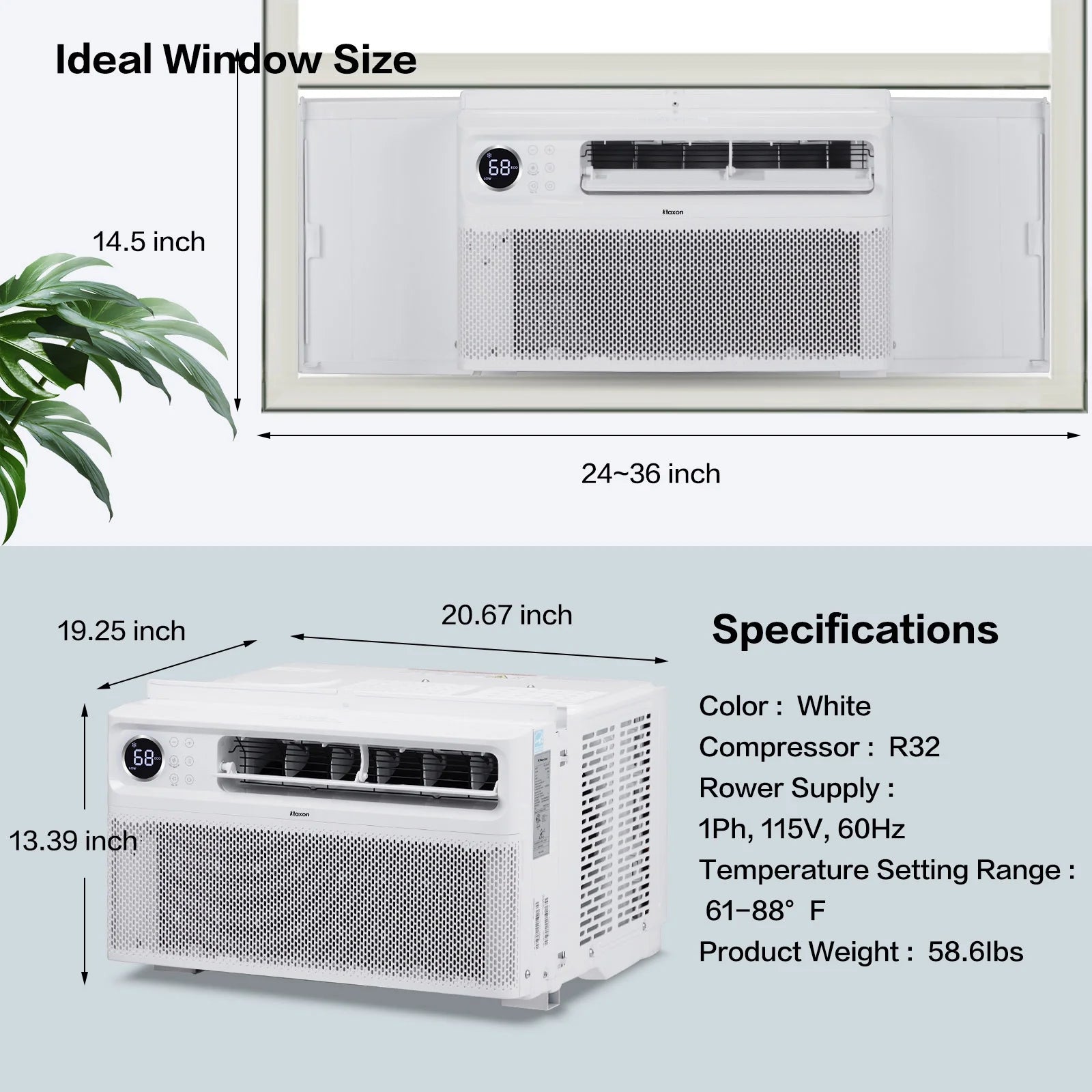 Energy Star 12000 BTU Inverter Window Air Conditioner, Energy-Saving Window AC Unit with APP & Voice Control, Ultra Quiet & Easy Installtion Design, Work with Alexa/Google Assistant