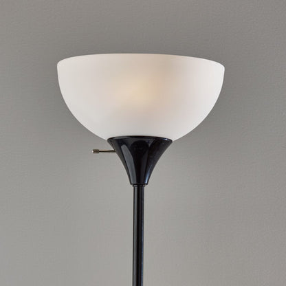 71" Floor Lamp, Black Plastic , Modern Styling for Young Adult Dorm or Adult Home Office.