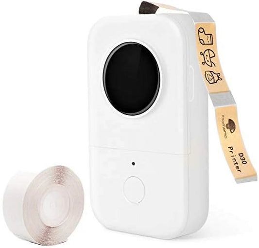 D30 Label Maker White- Portable Bluetooth Thermal Label Printer Name Price Sticker Tag Printer for Home, Office, School, Organization, Store and More, Compatible for Android & Ios System