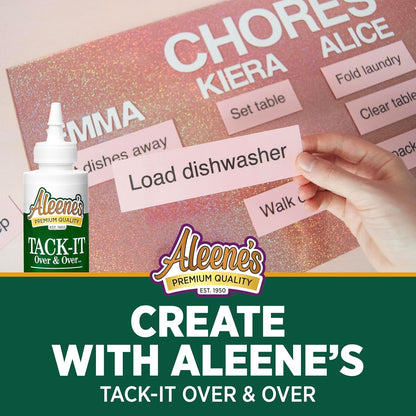 Aleene'S Tack-It over & over Liquid Glue 4 Fl Oz, Repositionable and Removable Adhesive, Clear