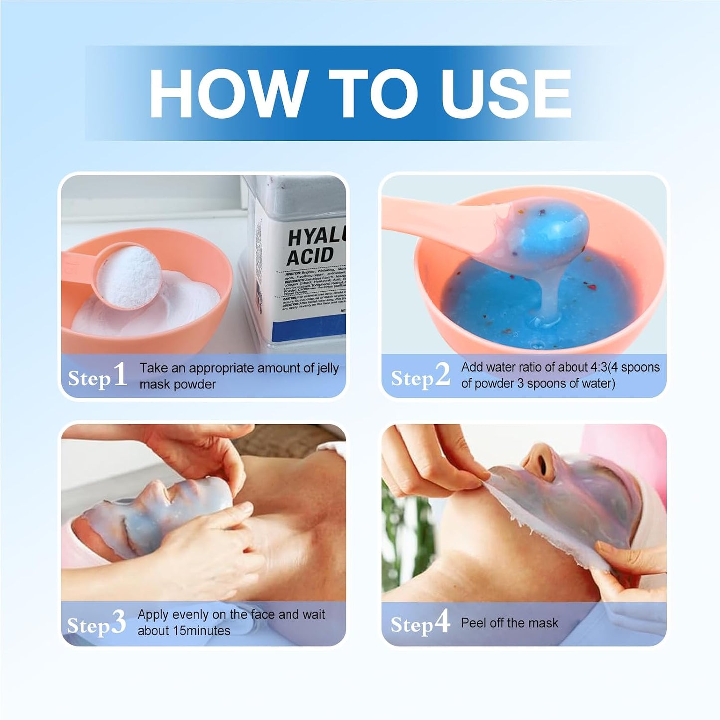 Jelly Mask for Facials Professional, Hydrating & Moisturizing Peel-Off Natural Gel Face Mask Skincare, Professional Spa Use Jelly Face Masks, Deep Hydration & Glow 23 Fl Oz (6 Pack)