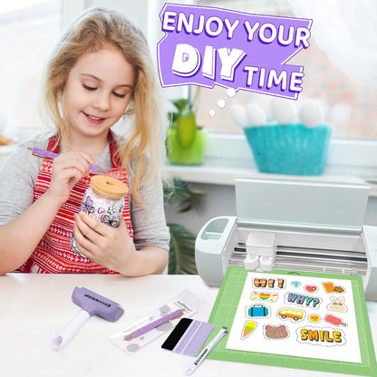 Brayer Roller Set, 4 PCS – Printmaking Brayer with Pin Pen, Tweezers & Felt Squeegee for Vinyl, Iron-On, Scrapbooking, Stamping, and Card Making