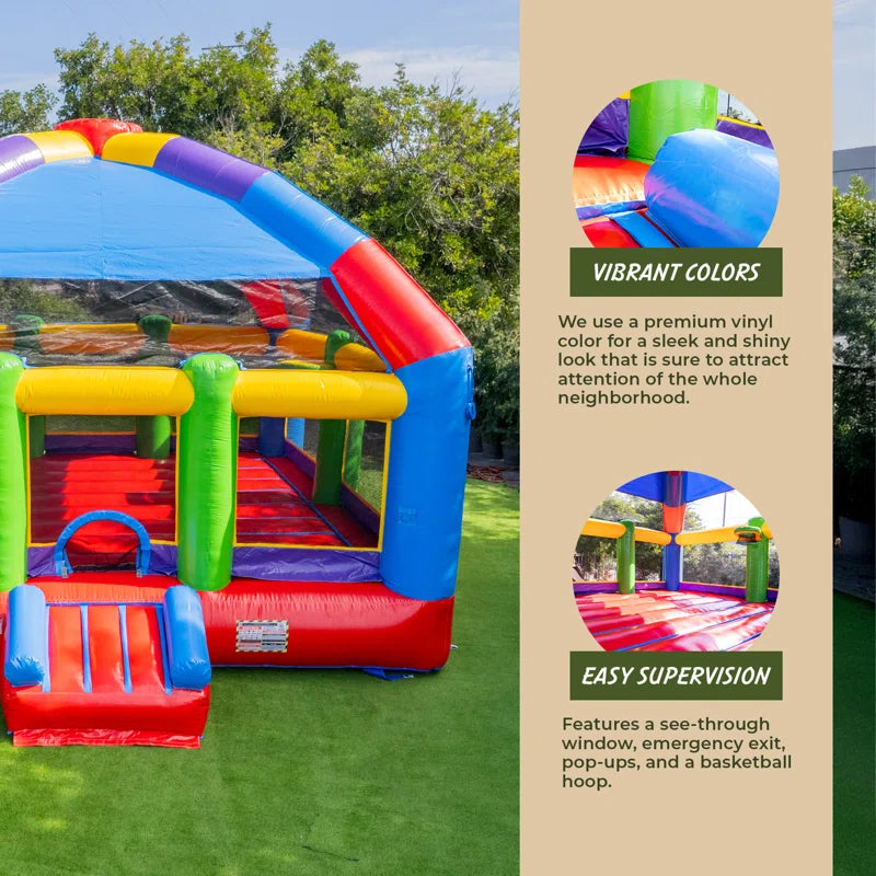 Xjump Grand Party Dome 20' X 20' Commercial Grade Bounce House , Moonwalk Bouncer Jumper for Kids and Adults, Indoor Outdoor, Pvc Vinyl, Birthday Party Rental, Basketball Hoop (Blower Included)