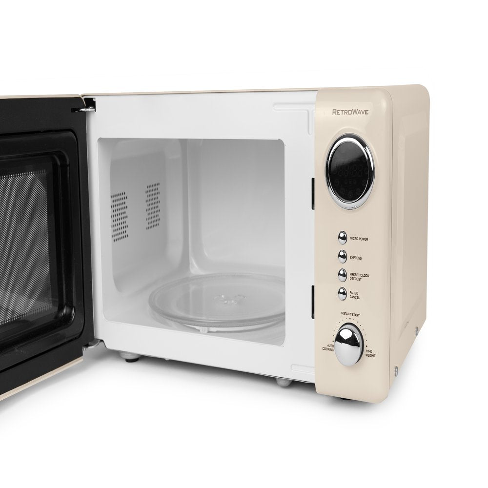 Retro 0.7 Cu. Ft. 700-Watt Countertop Microwave Oven, Ivory