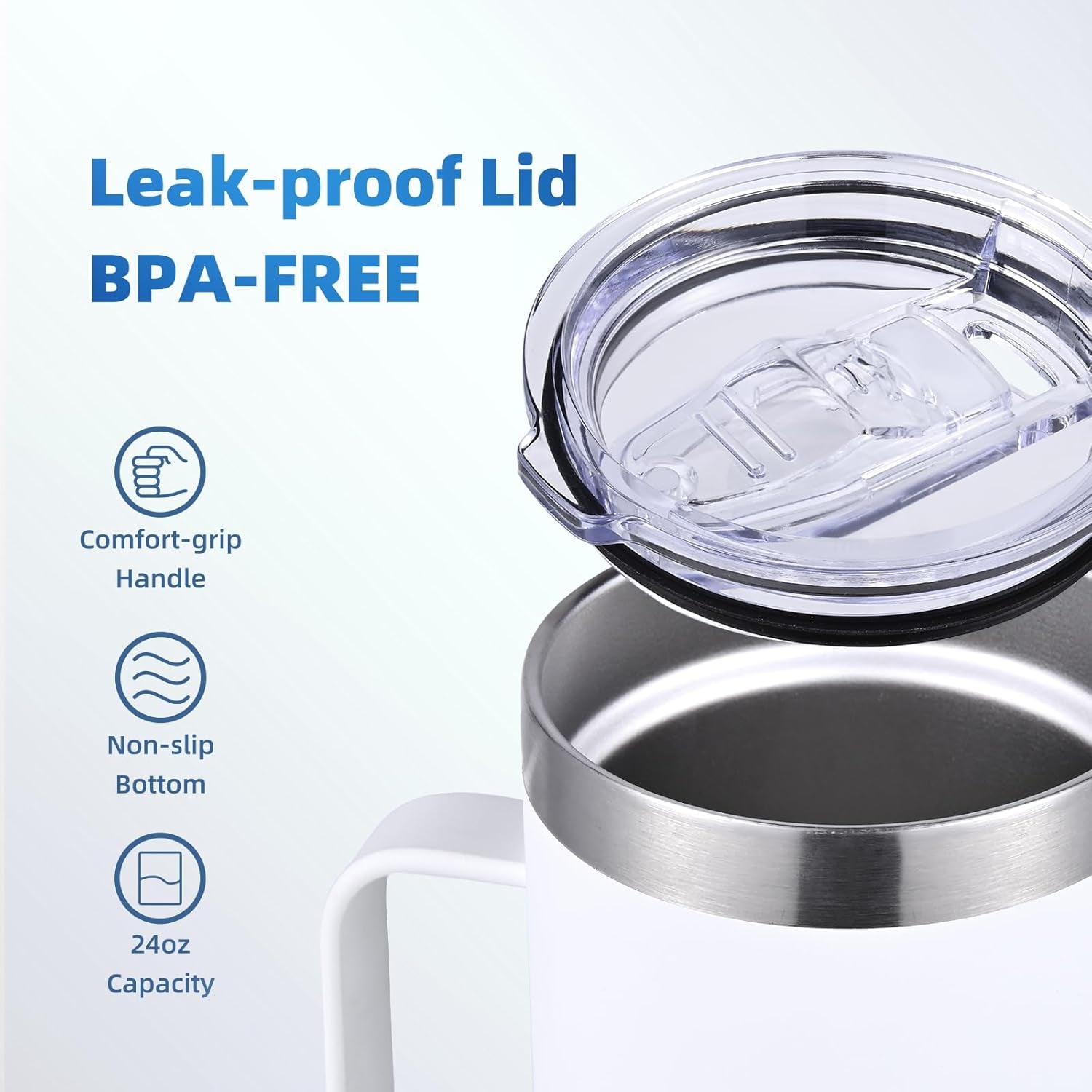 Colorsub 24Oz Sublimation Coffee Mugs with Handle Straight Matte Travel Coffee Cups Insulated Stainless Steel Tumblers with Gift Box, Heat Tape for Hot Cold Drinks, 6 Pack