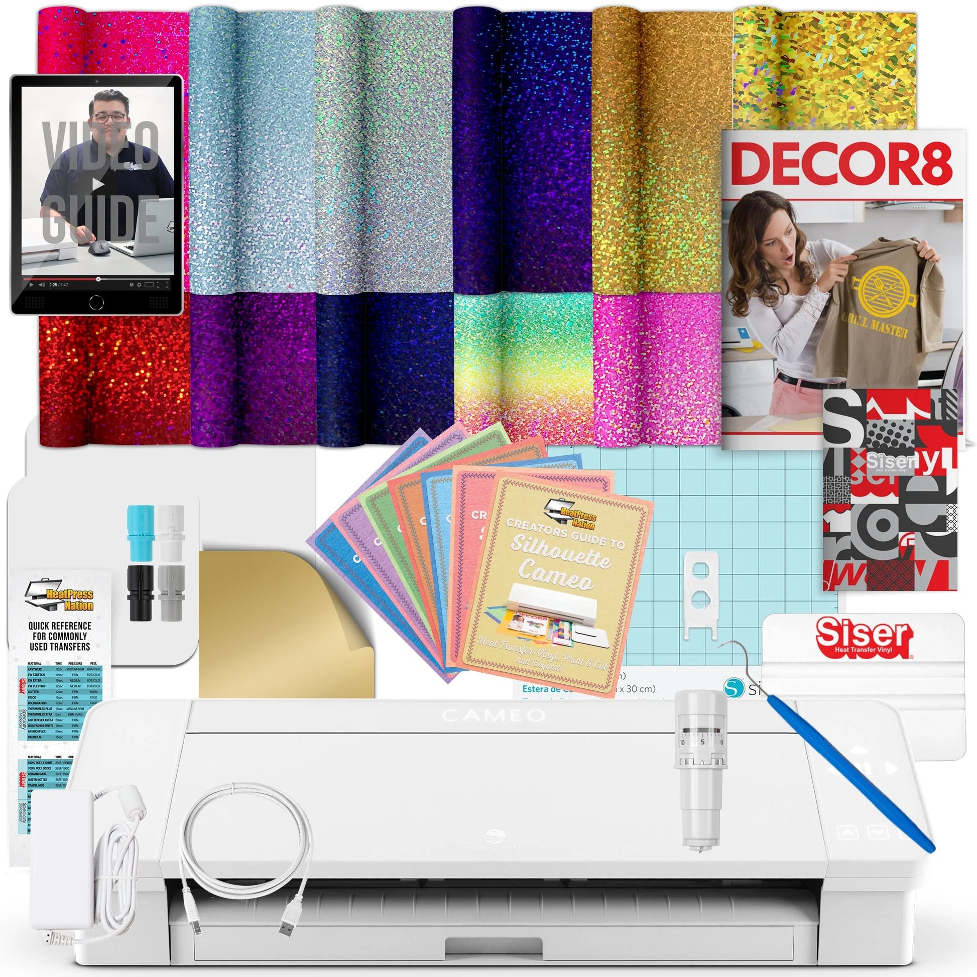 Cameo 4 Siser Holographic HTV Bundle