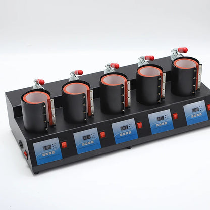 New Multifunctional 5 Control Boxes 5 in 1 Mug Heat Press Machine Digital Mug Printing Machine with Cutter and Tape Dispenser