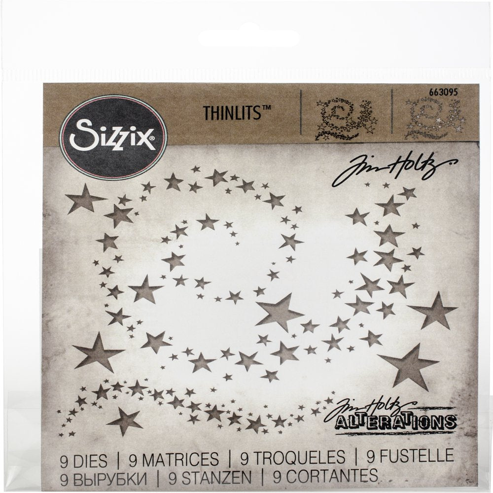 Thinlits Dies by Tim Holtz 9/Pkg-Swirling Stars