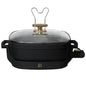 5 in 1 Electric Skillet - Expandable up to 7 Qt with Glass Lid, Black Sesame by Drew Barrymore