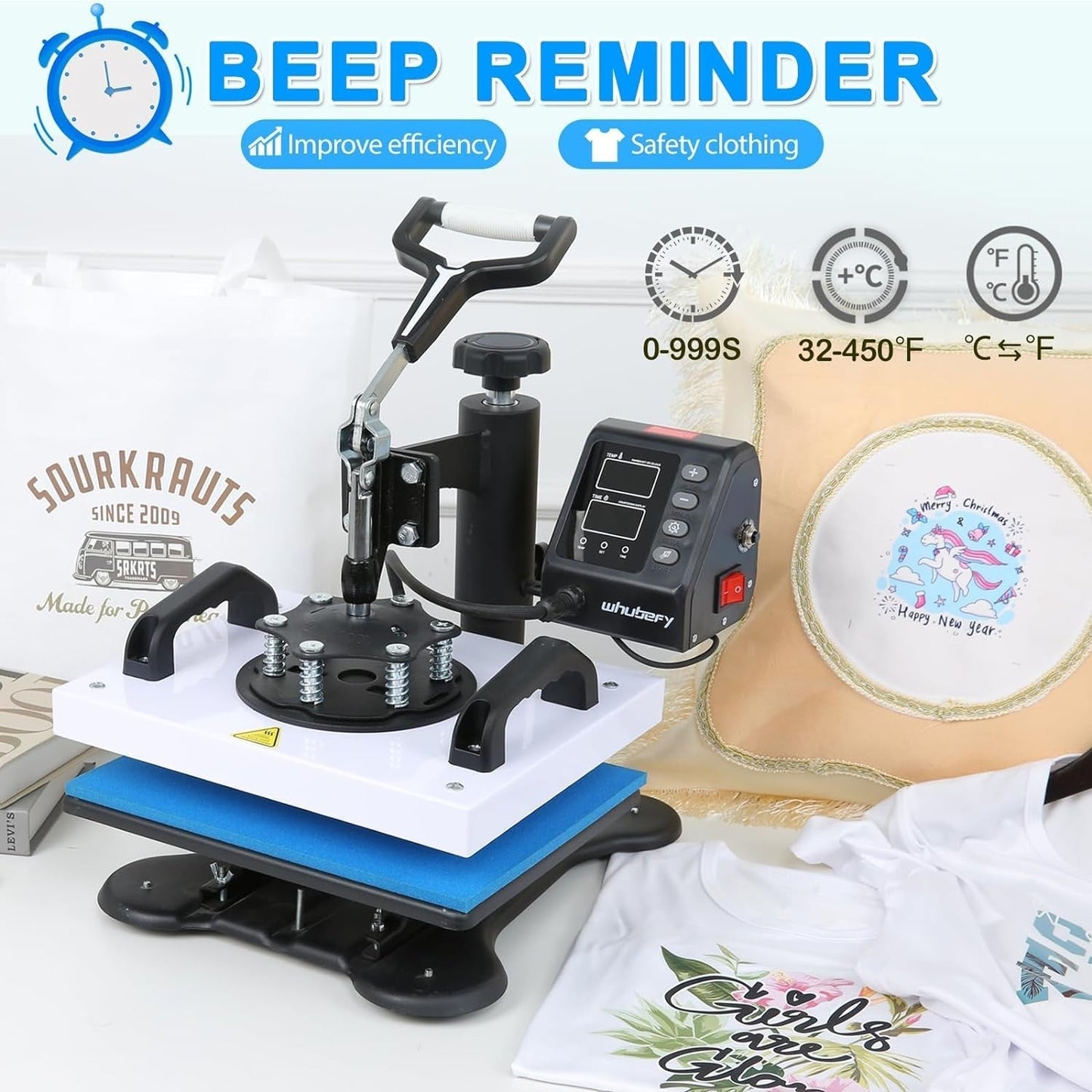 Shirt Press Machine 12X10, Swing Away Heat Press Machine for T Shirts Printing Machine, High-Security HTV Vinyl Heat Press for Sublimation T Shirt Pillow Bag Ceramic Heat Transfer Printer